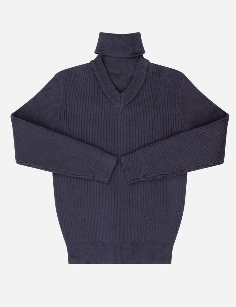 
                  
                    Rib Turtleneck Sweater - Blue
                  
                