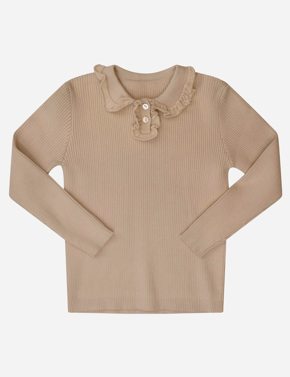 Ruffle Collar Sweater - Natural