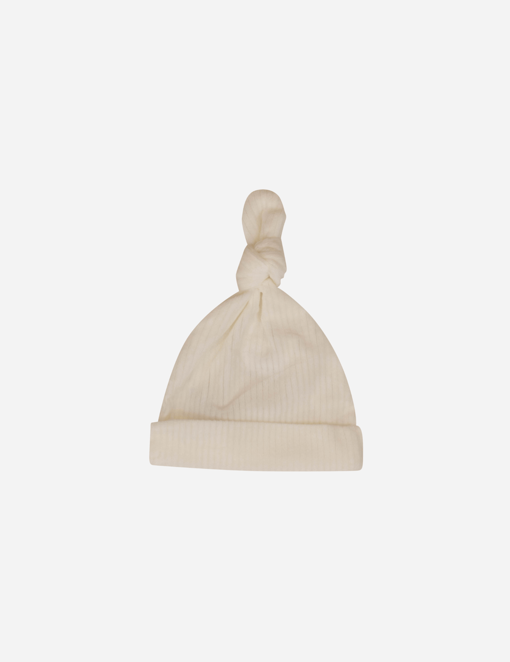 Rib Knotted Beanie - White