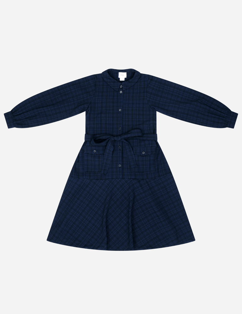 
                  
                    Micro Plaid Dress - Blue
                  
                