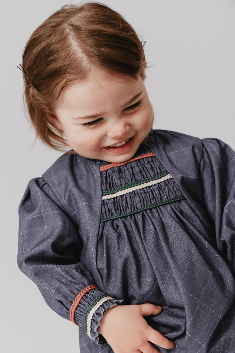 Smocked Stitch Top - Grey