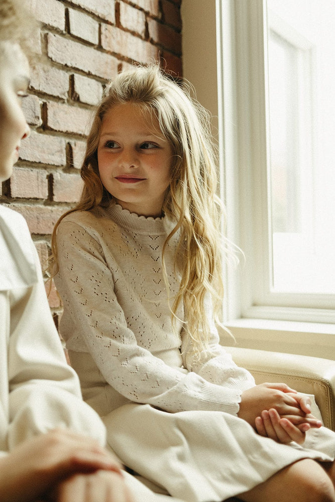 
                  
                    Pointelle Knit Pullover - Petal
                  
                