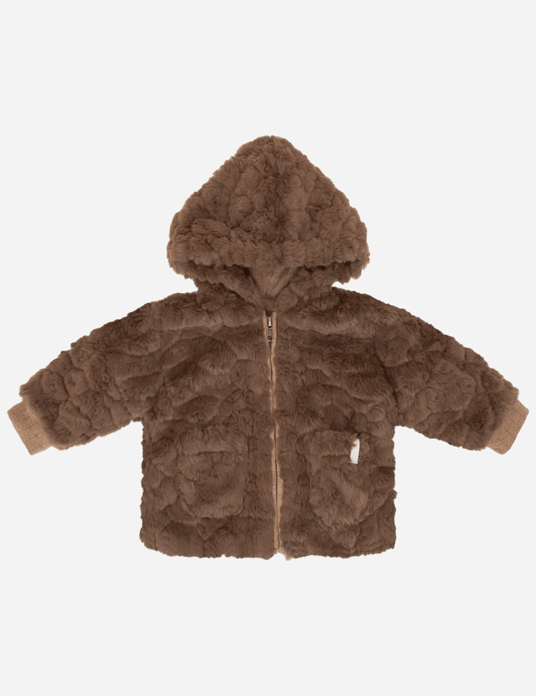 
                  
                    Textured Fur Jacket - Chocolate
                  
                