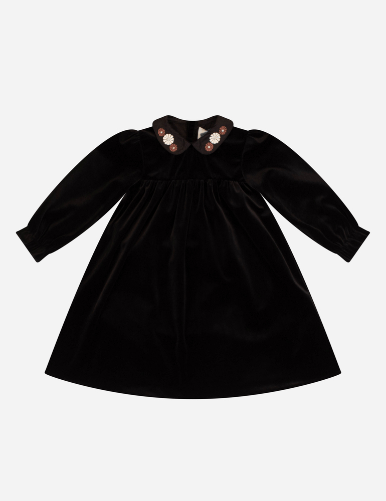 
                  
                    Velvet Embroidered Dress - Black
                  
                