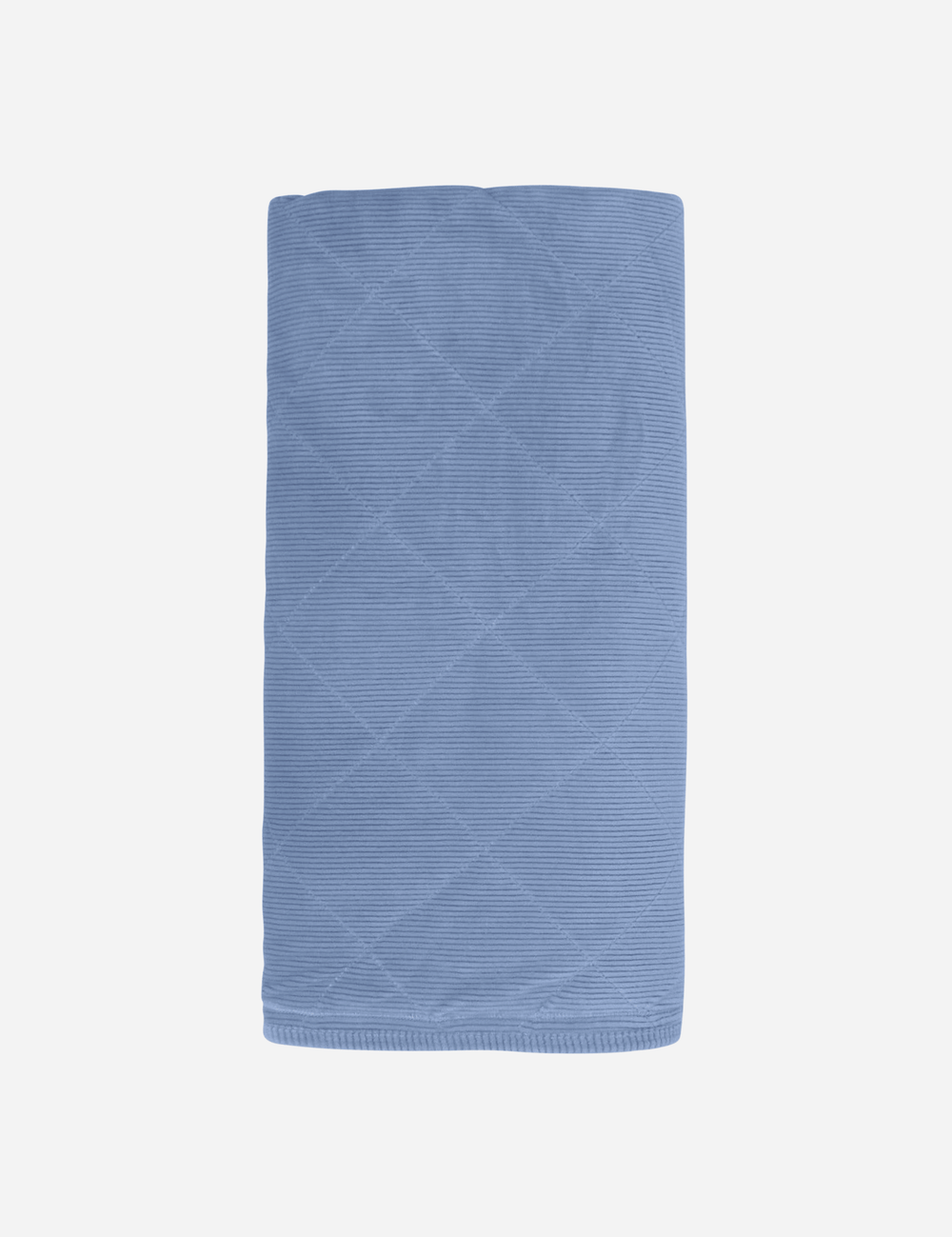 Velour Piped Blanket - Blue