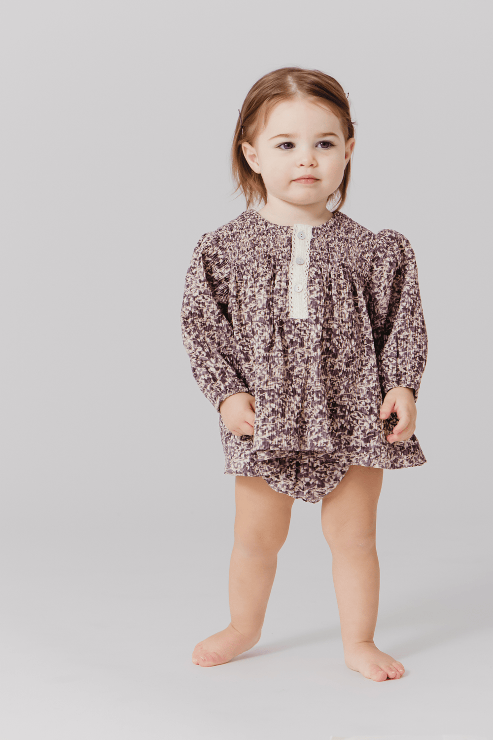 Smocked Crinkle Set - Grape