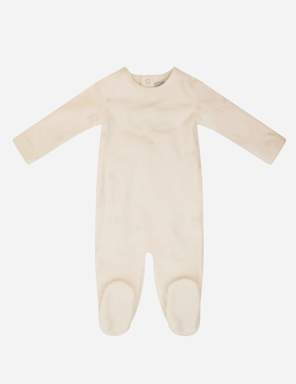 Embroidered Heart Romper - White