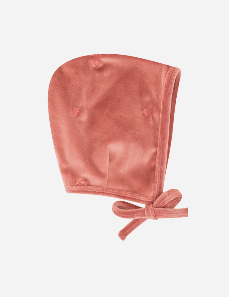 Embroidered Heart Hat - Pink