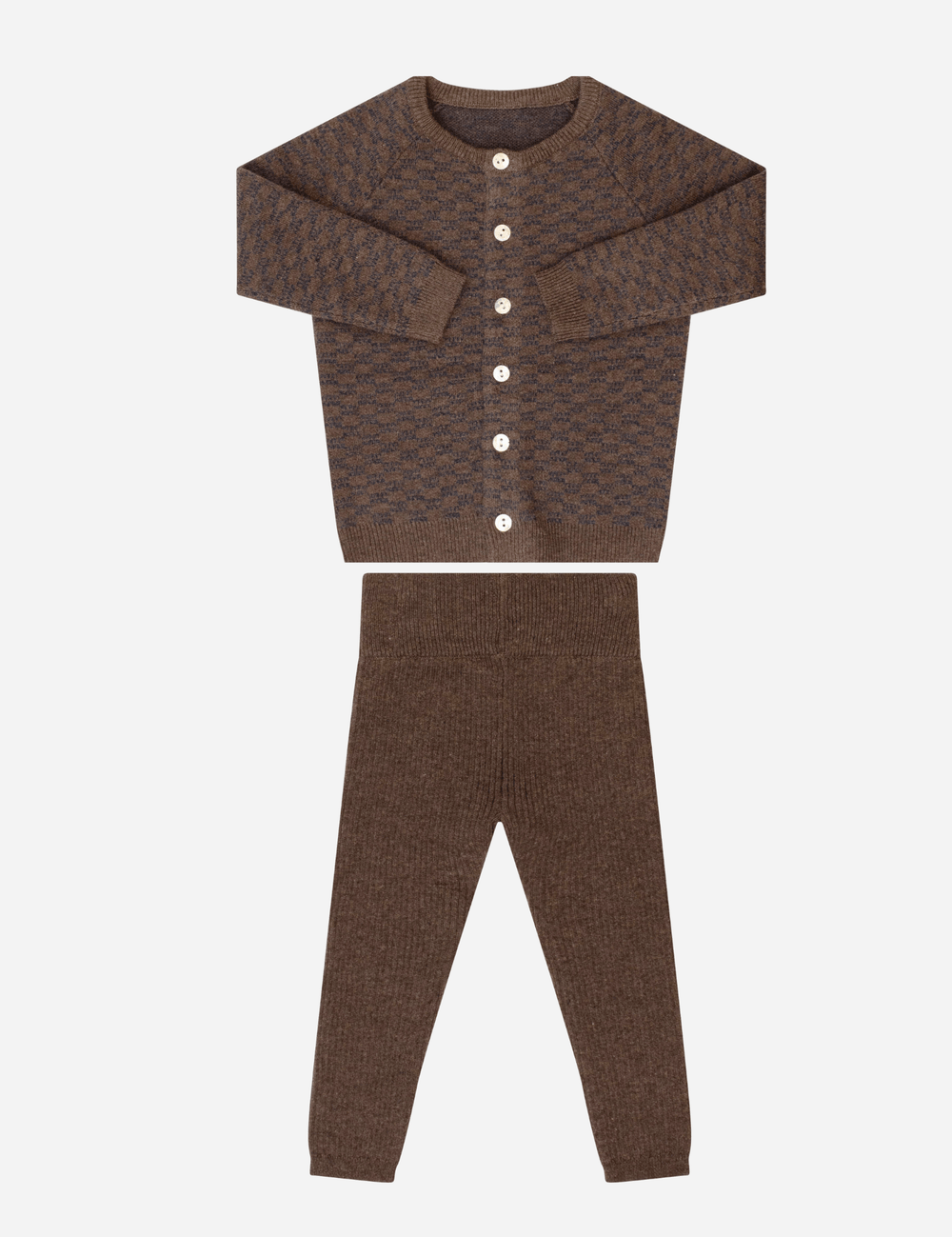 Checked Knit Set - Cocoa