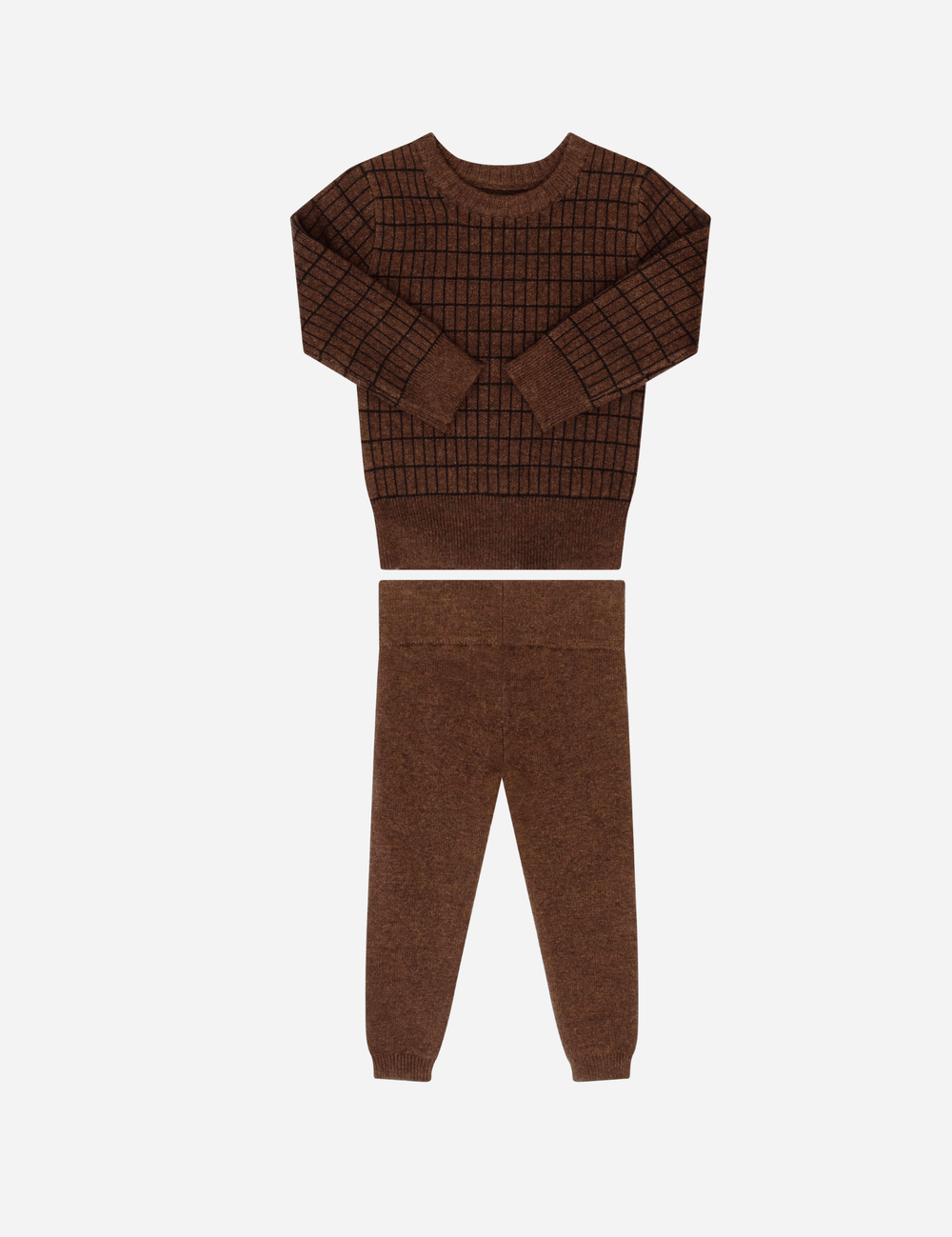 Grid Knit Set - Chocolate