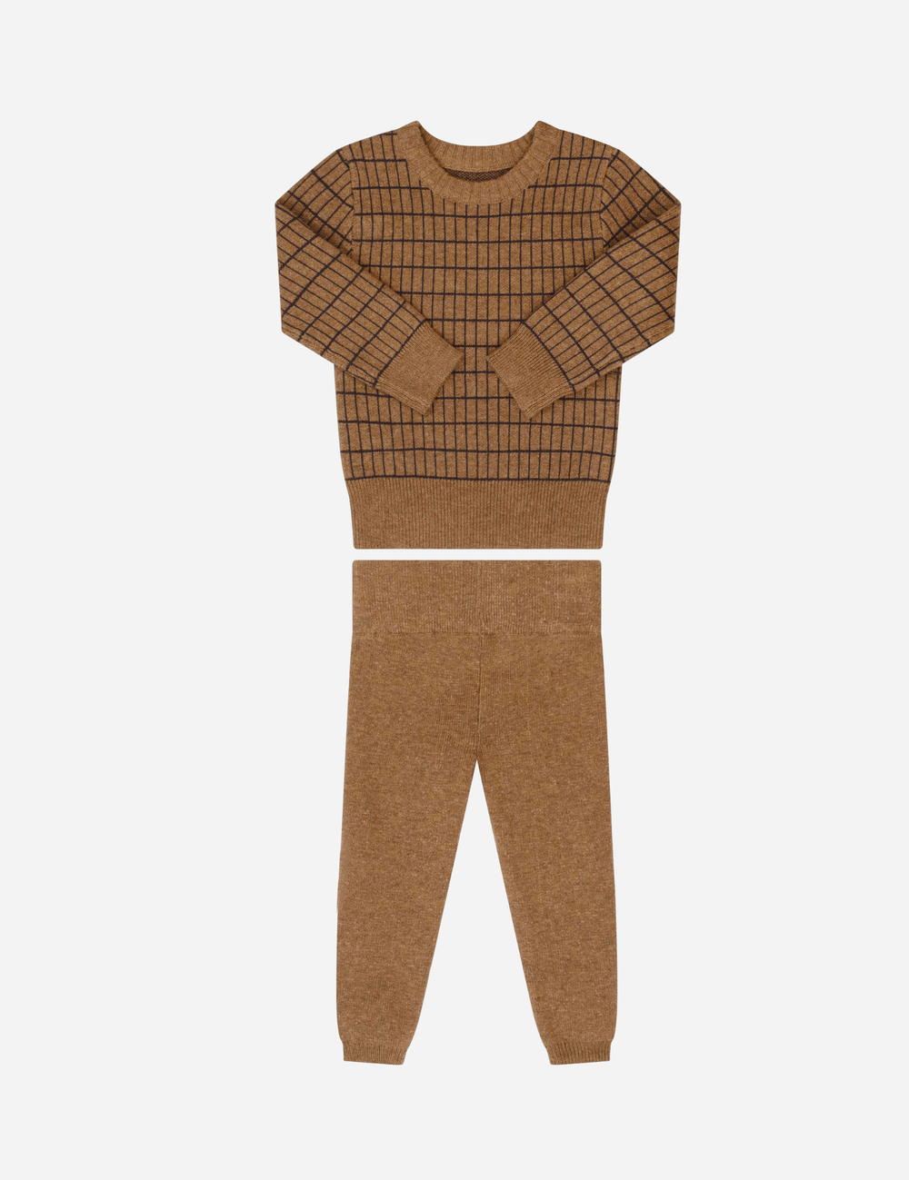 Grid Knit Set - Camel