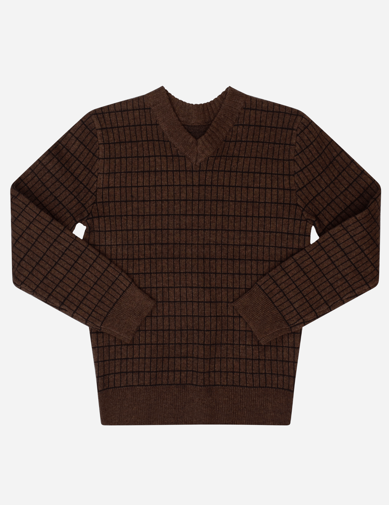 
                  
                    Grid Sweater - Chocolate
                  
                