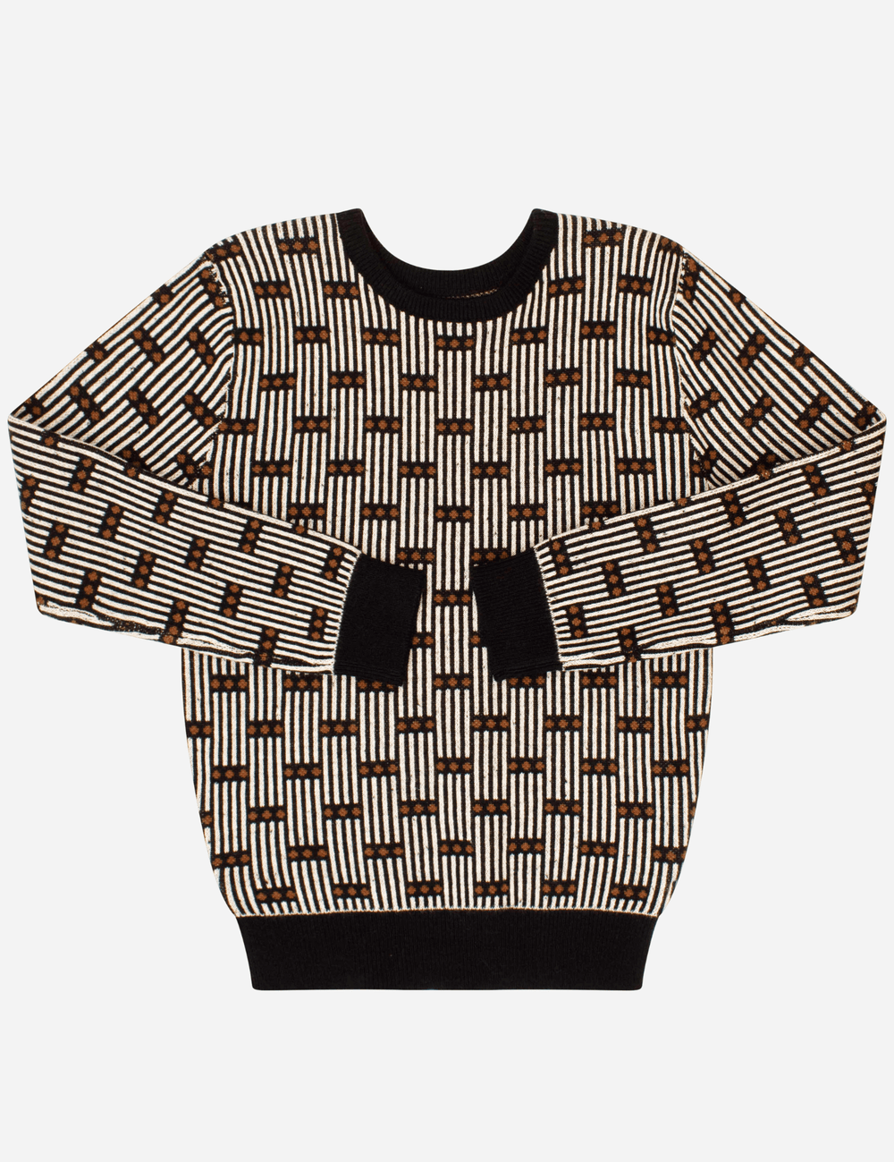 Line Dot Sweater - Brown