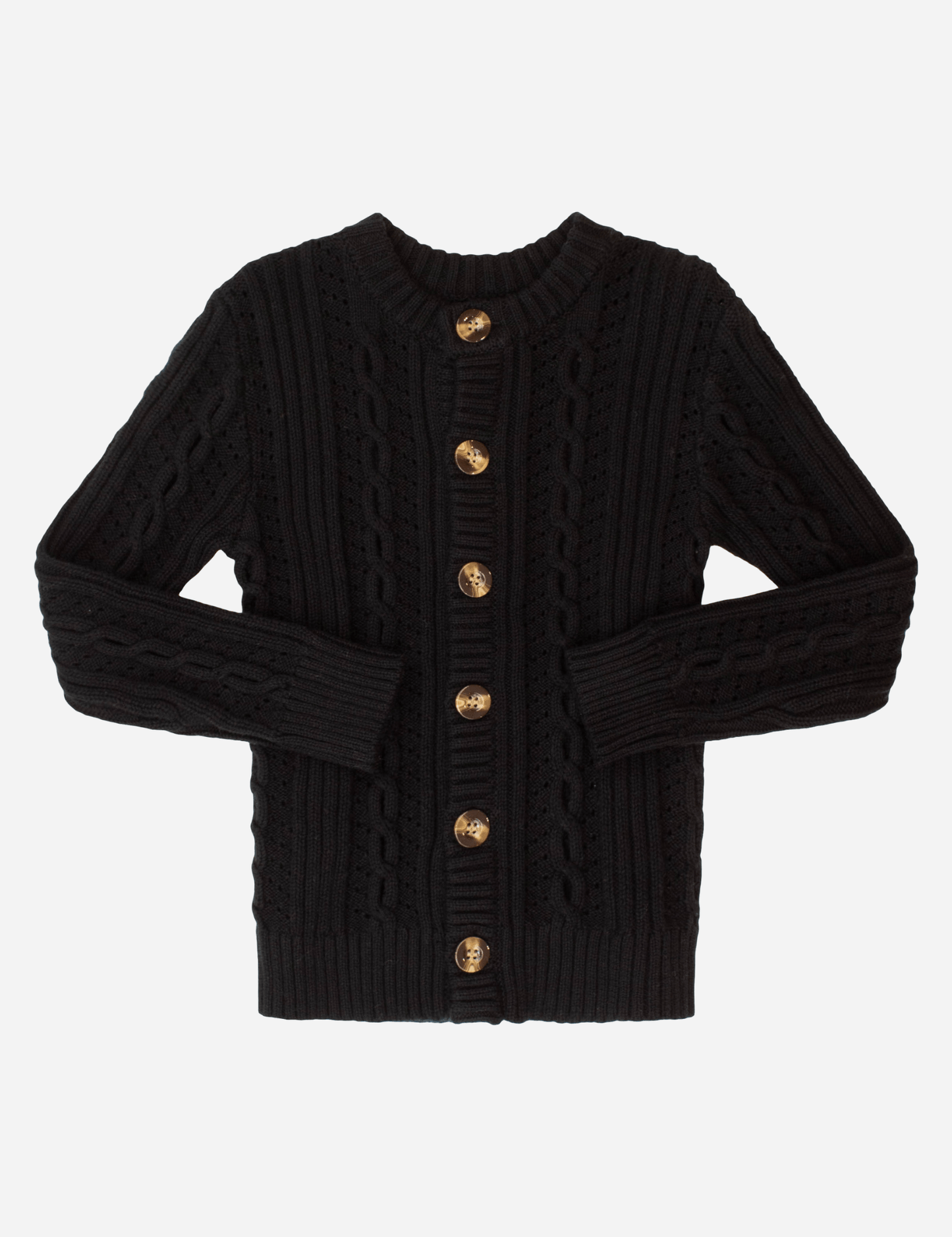 
                  
                    Open Cable Cardigan - Black
                  
                
