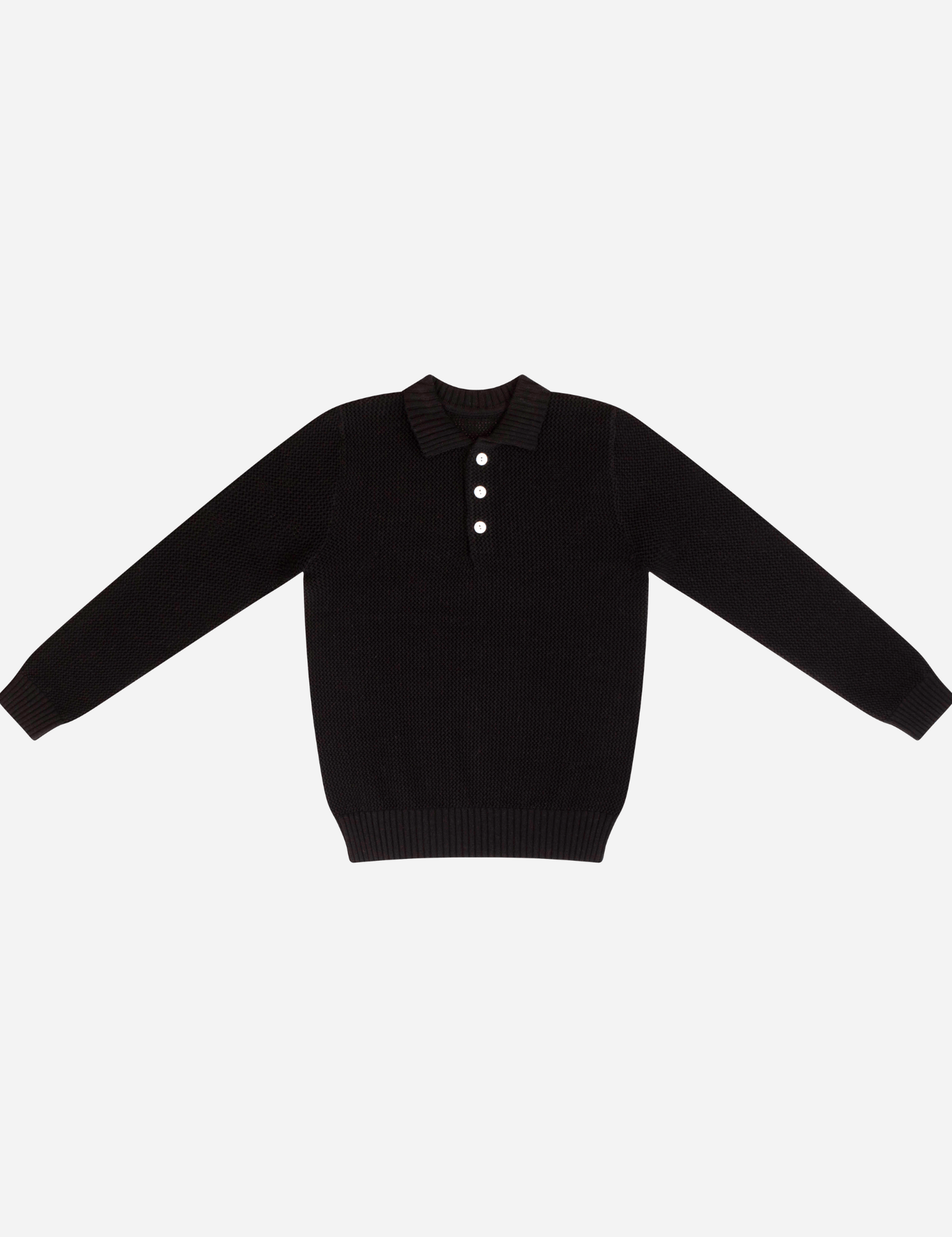 
                  
                    Polo Knit Sweater - Black
                  
                