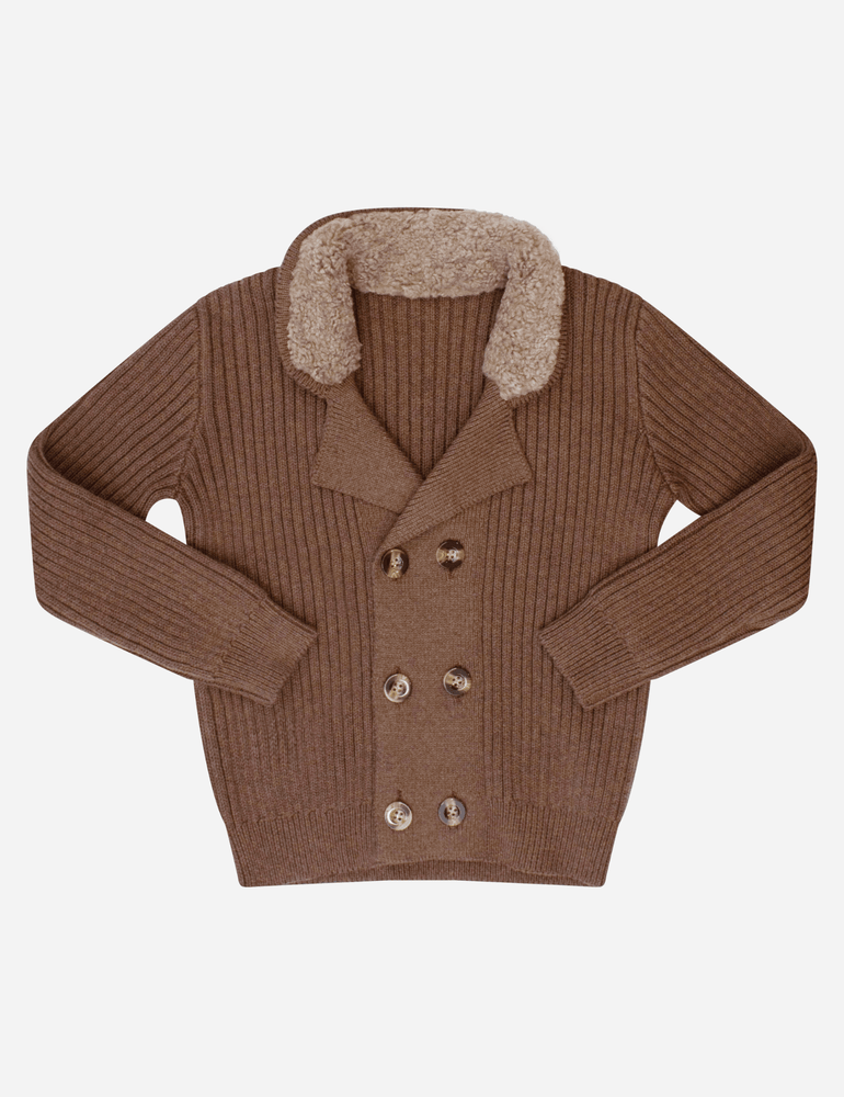 
                  
                    Shearling Collar Sweater - Coffee
                  
                