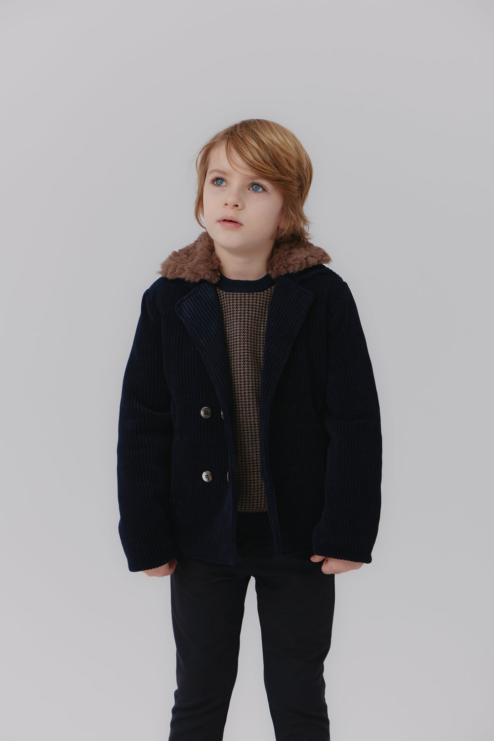 Ribbed Jacket - Navy