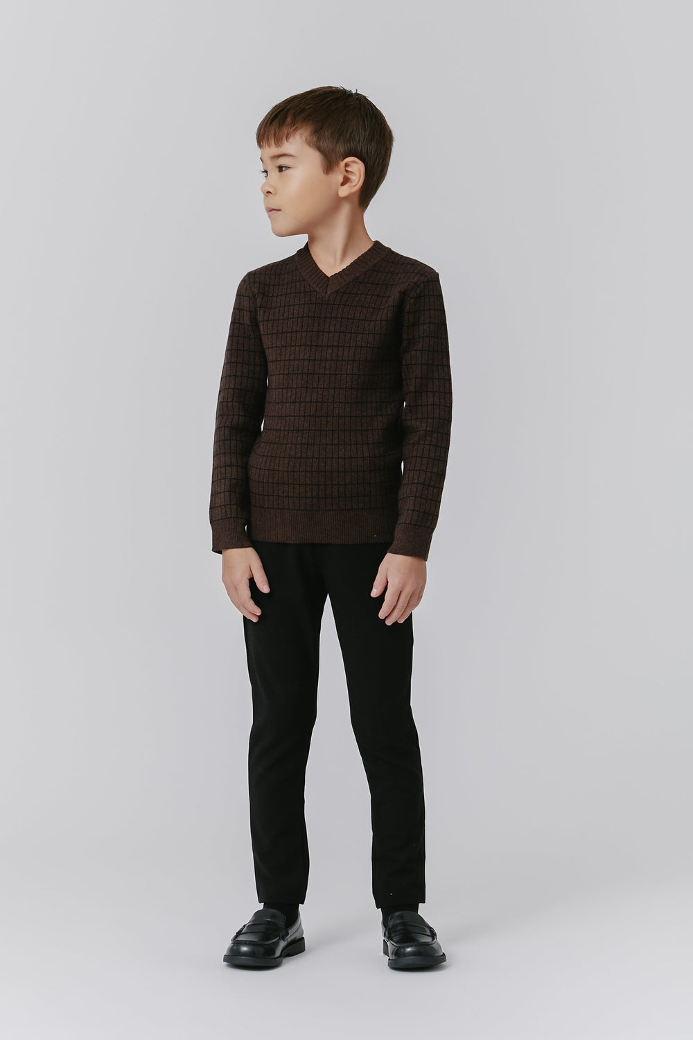 Grid Sweater - Chocolate