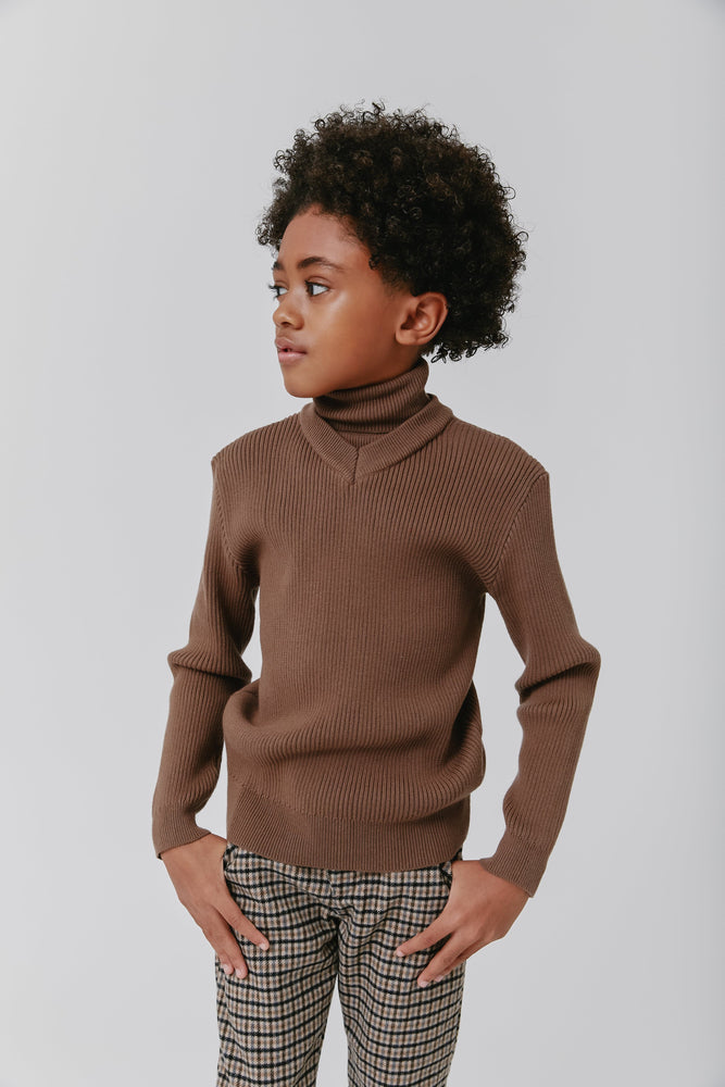
                  
                    Rib Turtleneck Sweater - Caramel
                  
                