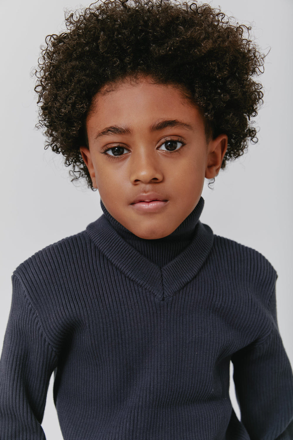 Rib Turtleneck Sweater - Blue