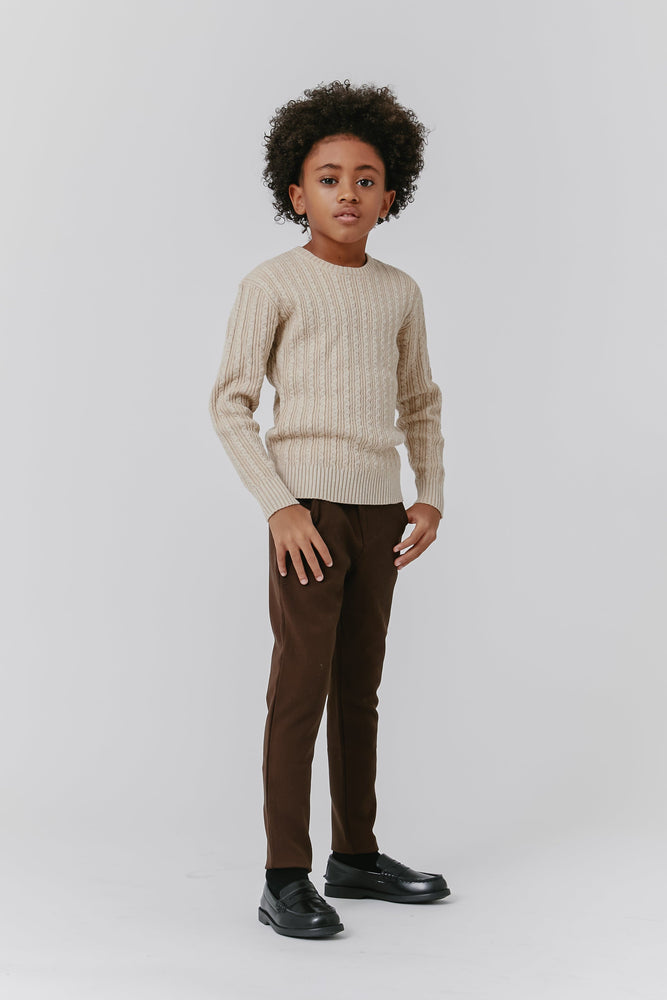 
                  
                    Two Tone Cable Sweater - Tan
                  
                
