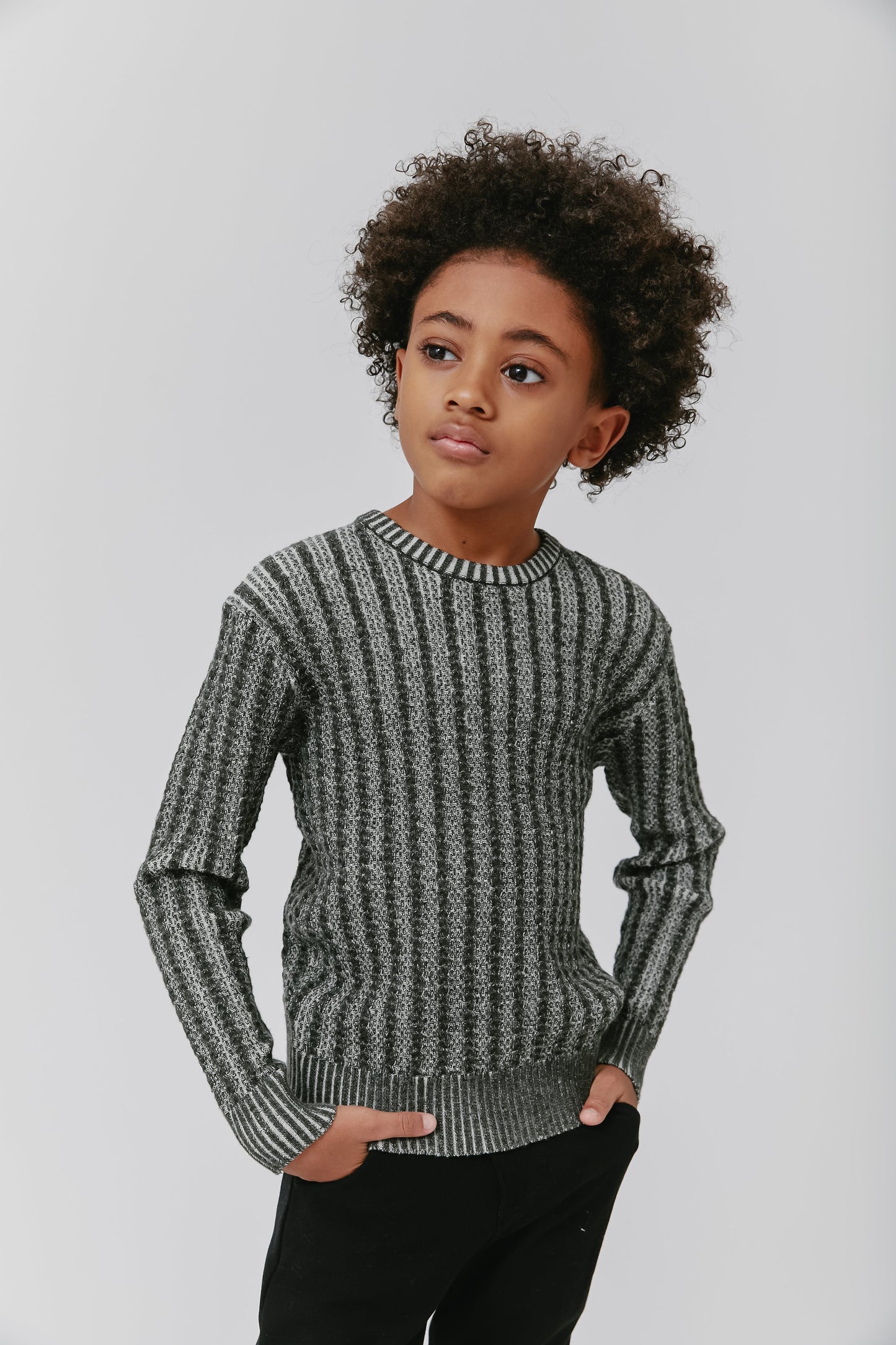 
                  
                    Two Tone Cable Sweater - Green
                  
                