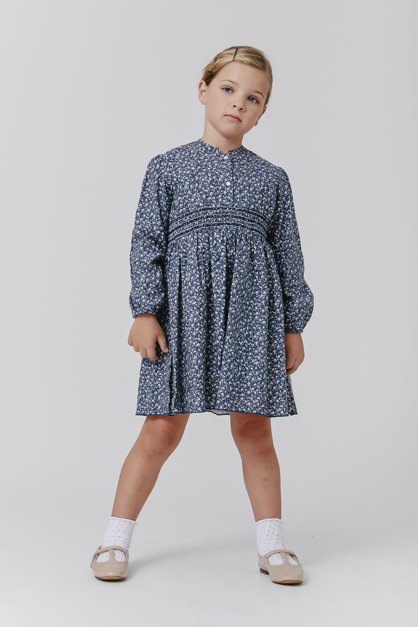 
                  
                    Smocked Bud Dress - Blue
                  
                