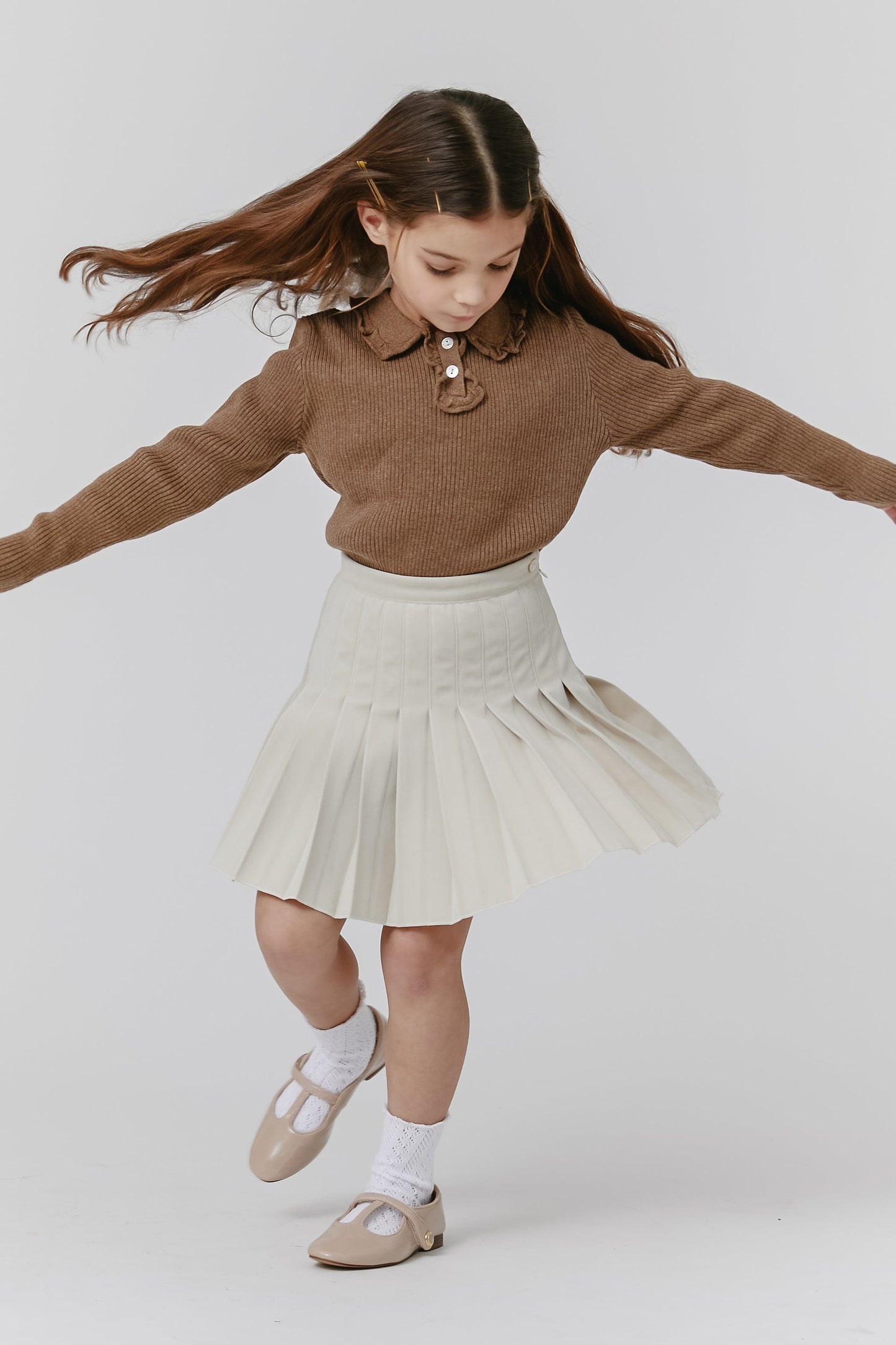 
                  
                    Velvet Pleat Skirt - Stone
                  
                