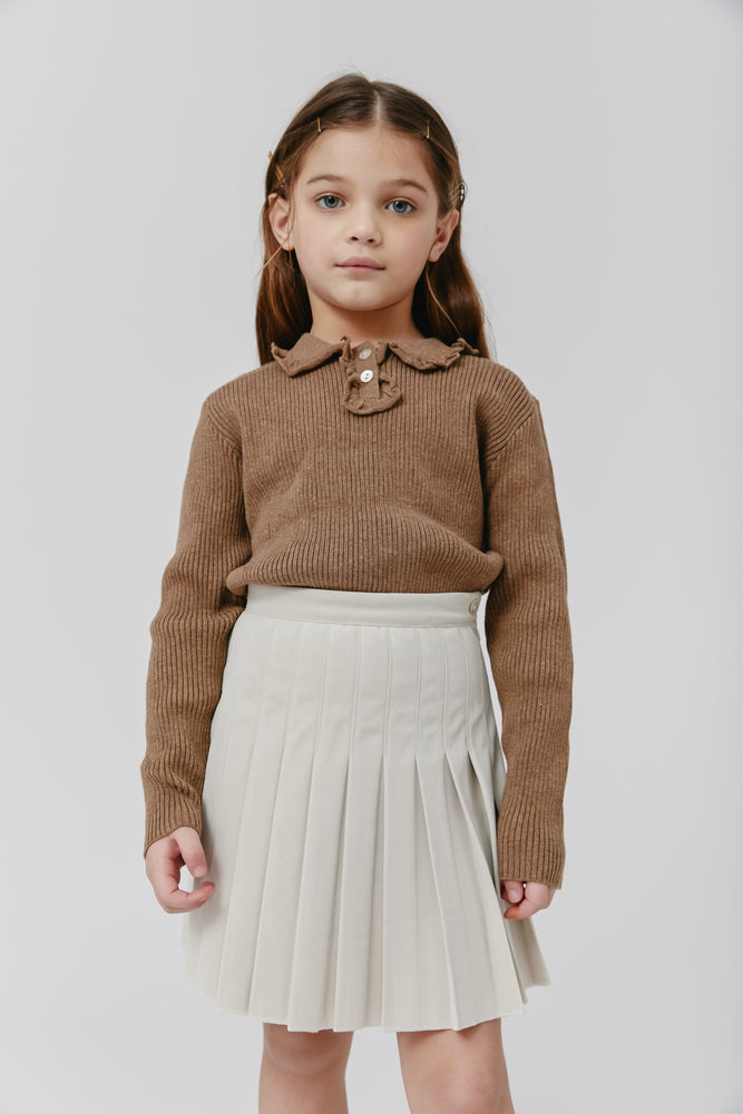 
                  
                    Ruffle Collar Sweater - Camel
                  
                