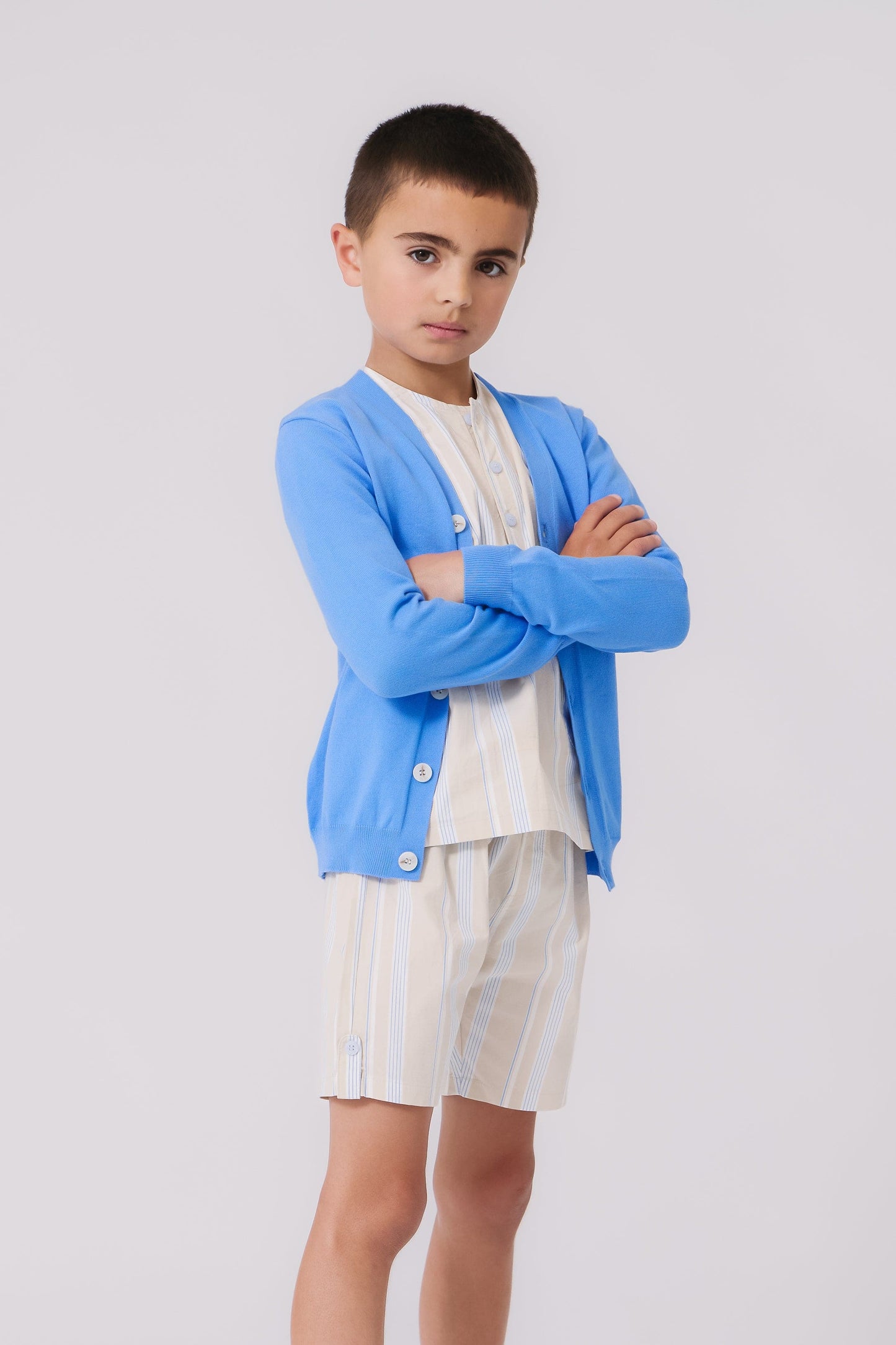 Long Sleeve Knit Sweater - Blue