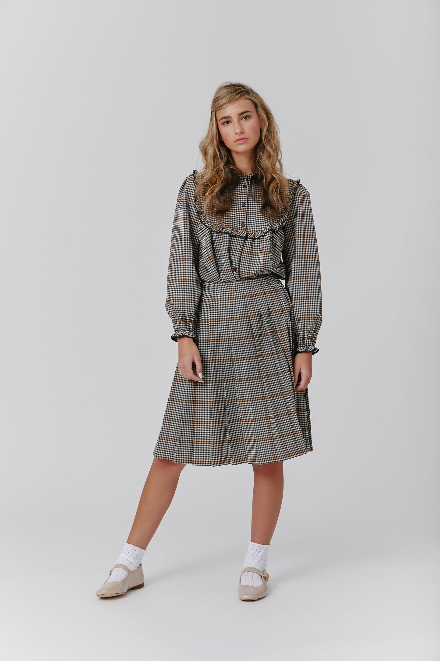
                  
                    Plaid Pleated Two Piece
                  
                