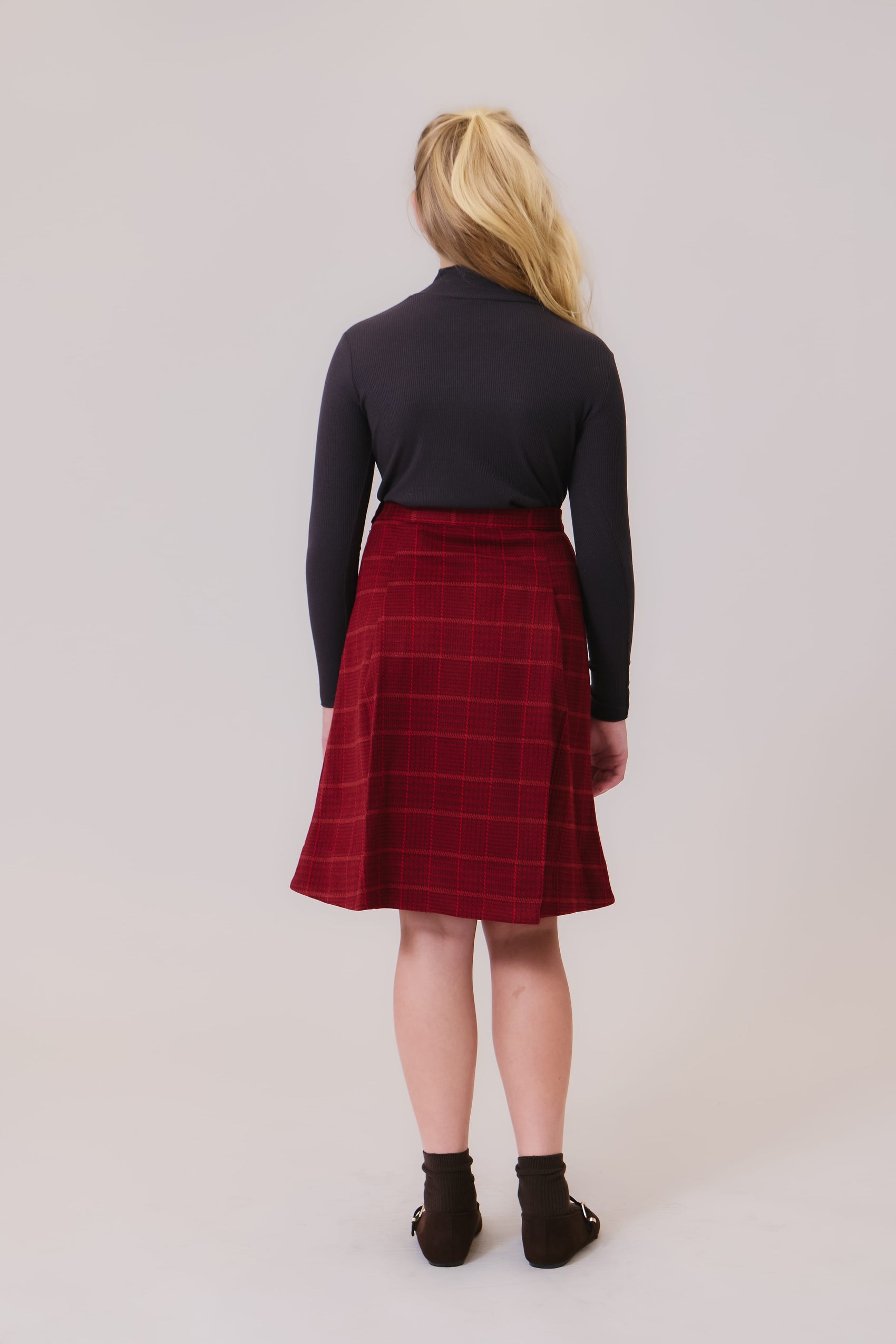 Leslie Wool Skirt - Cranberry