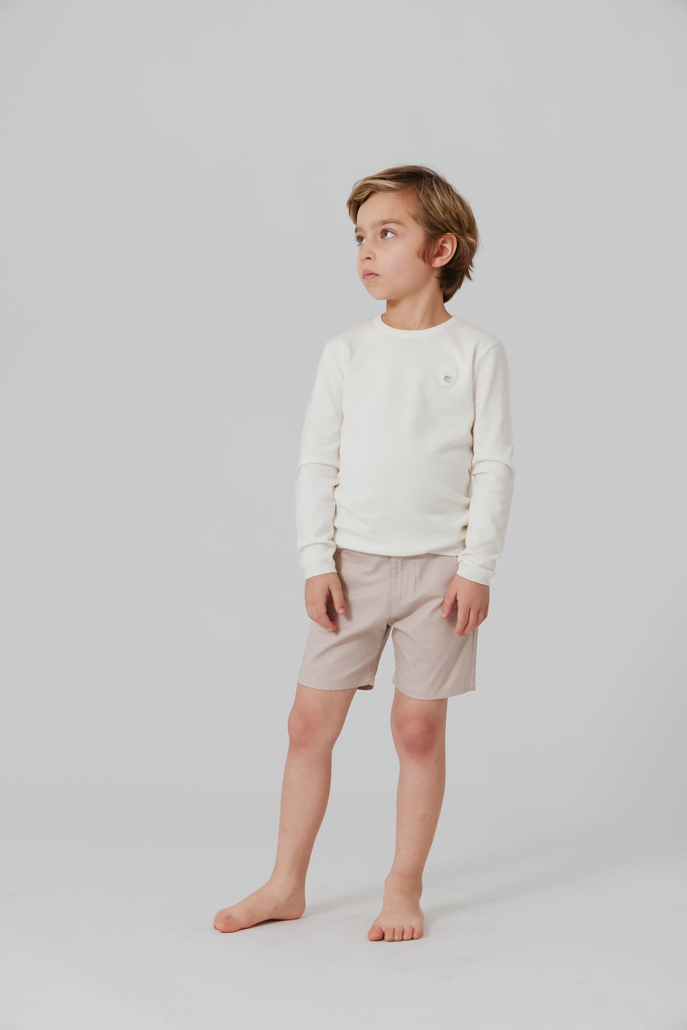 Classic Long Sleeve Knit Top - White