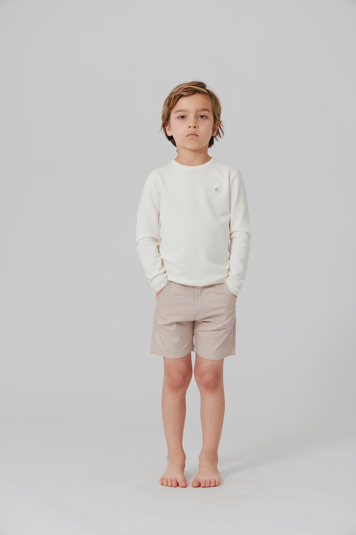 
                  
                    Classic Long Sleeve Knit Top - White
                  
                
