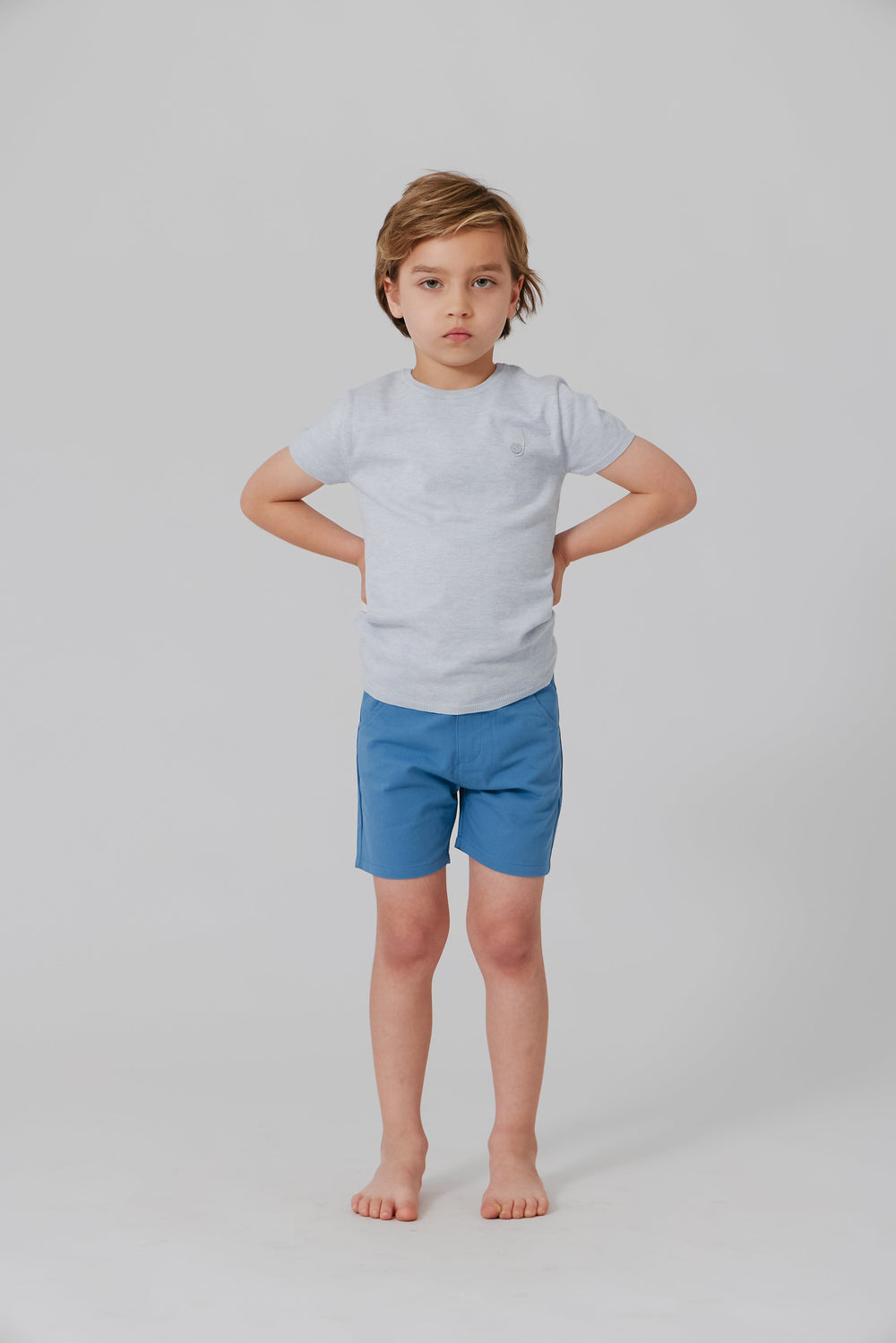 Classic Knit Top - Light Blue