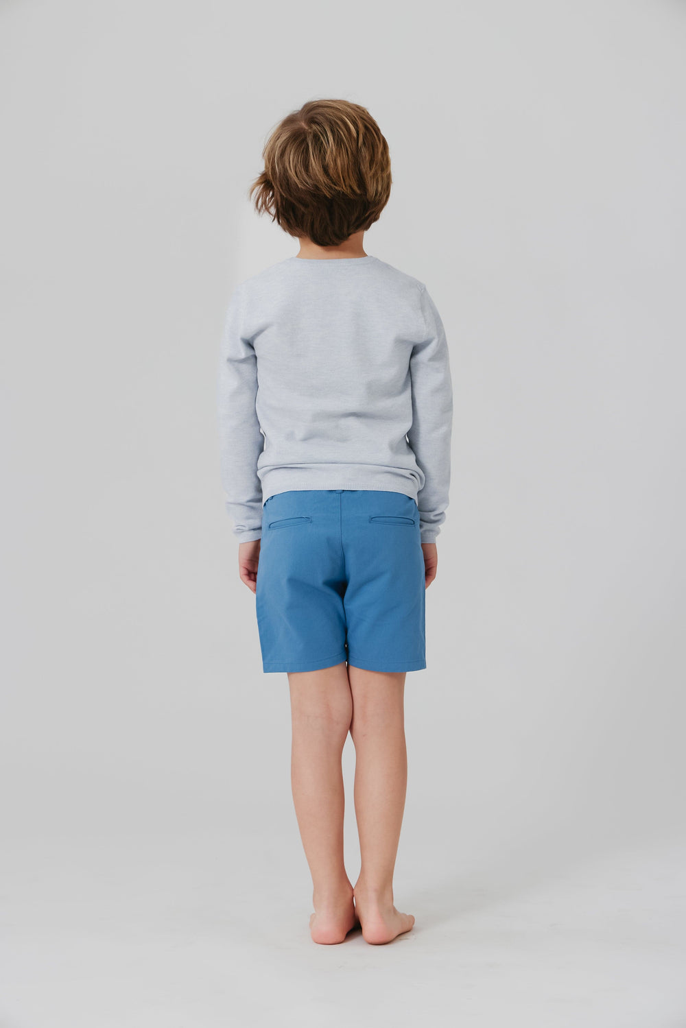 Classic Long Sleeve Knit Top - Light Blue