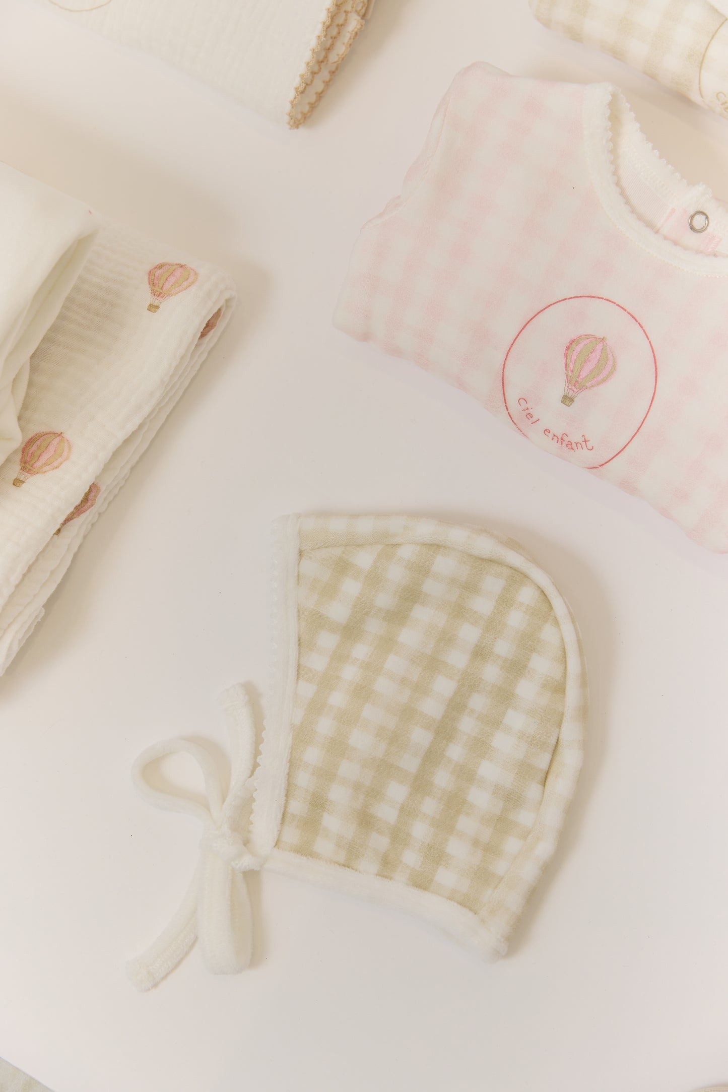 Ciel Enfant Gingham Footie & Hat Set