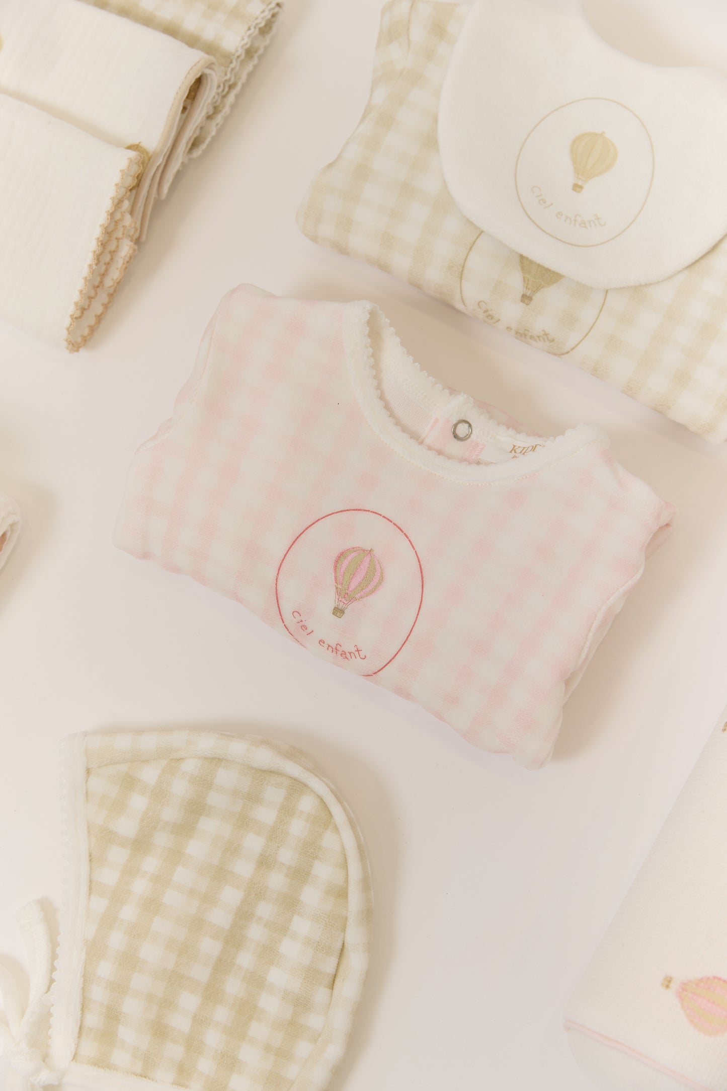 Ciel Enfant Gingham Footie & Hat Set