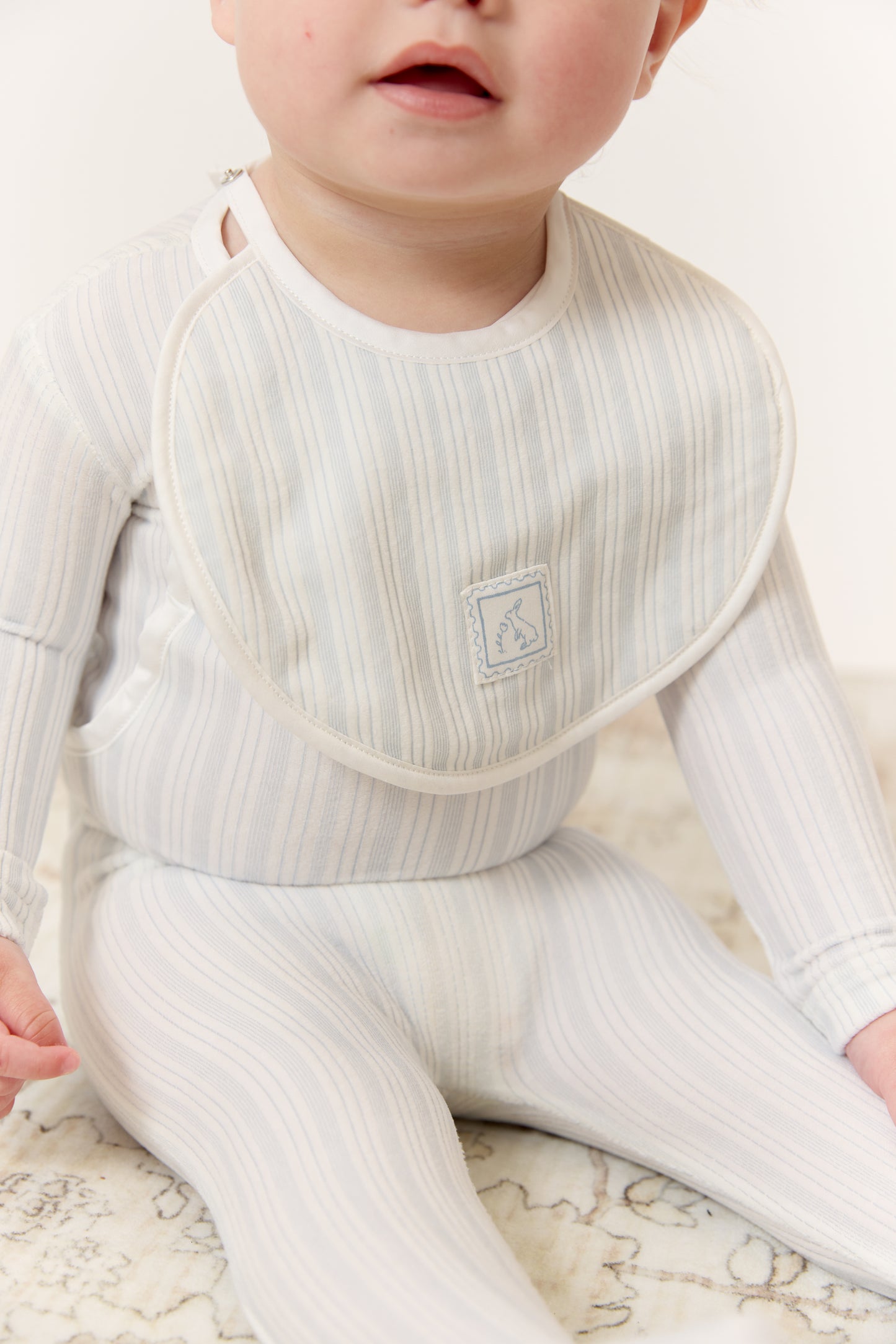 Stripe Stamp Bib - Blue