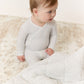 Stripe Stamp Footie, Hat & Blanket Set - Blue