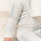 Patchwork Footie & Hat Set - Blue