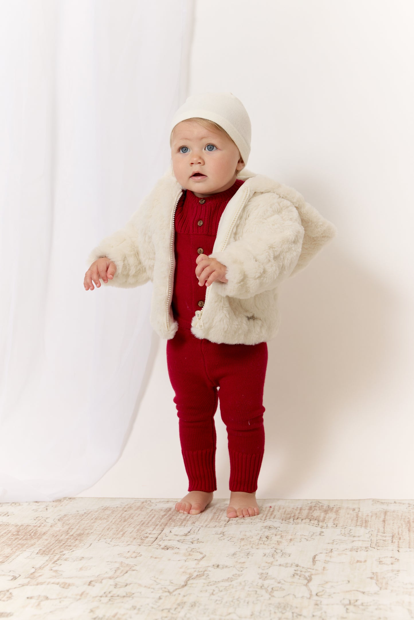 Atelier Cable Fur Jacket - White