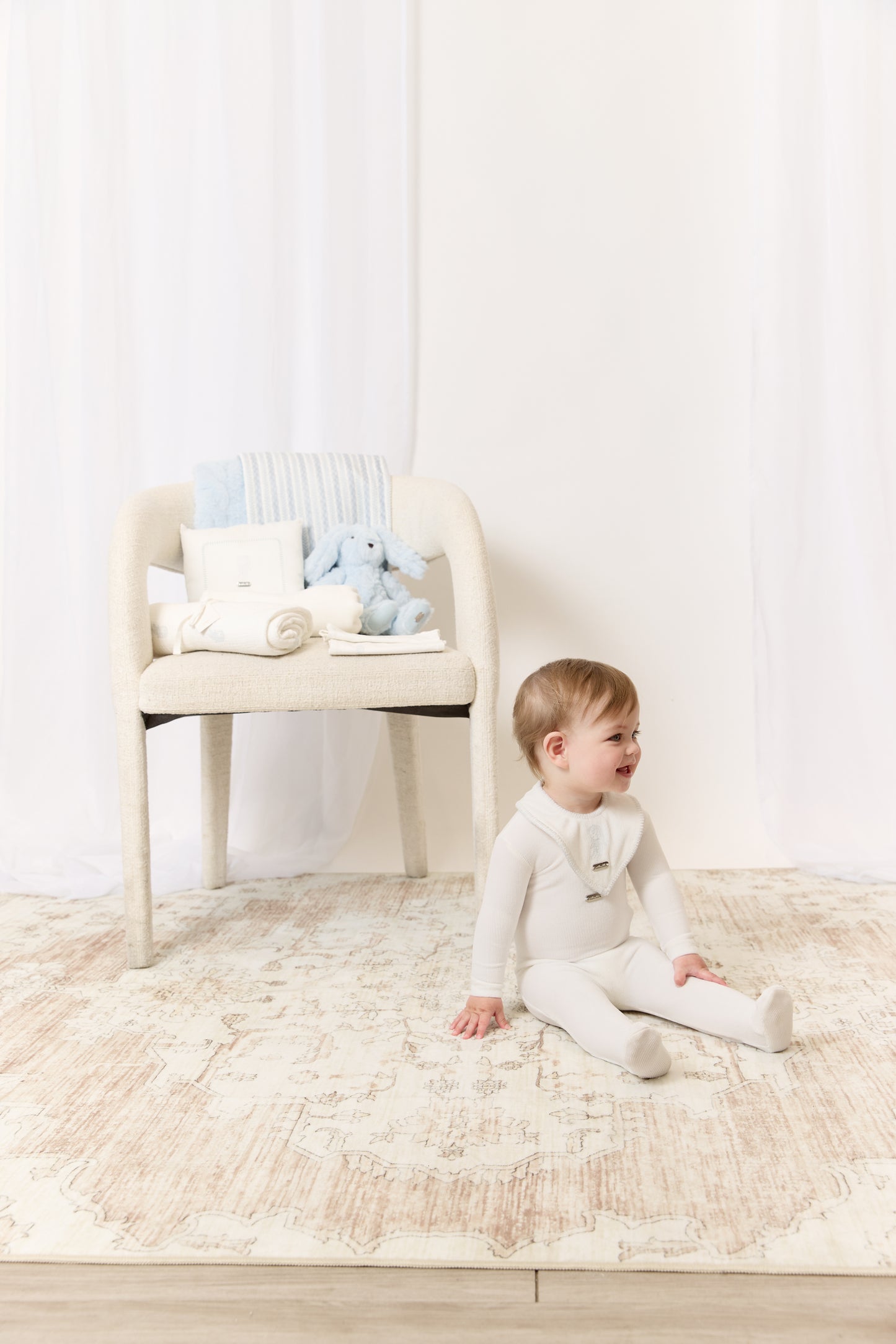 Atelier Bunny Footie, Hat & Blanket Set - Blue