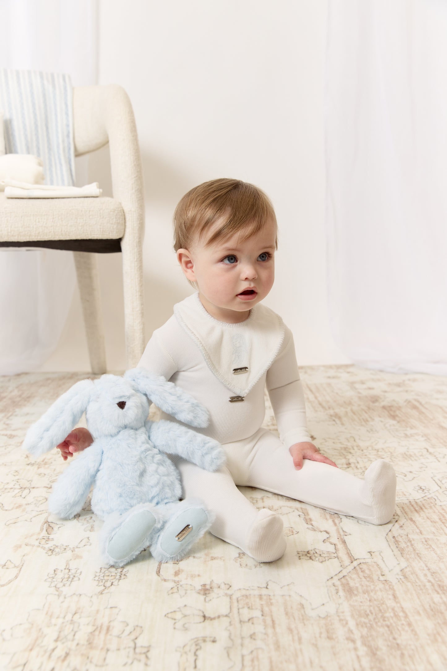 Atelier Bunny Footie, Hat & Blanket Set - Blue