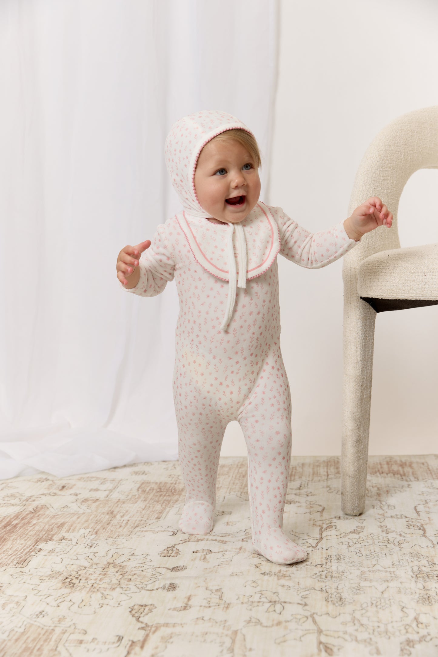 Whispering Blooms Bib - Rose