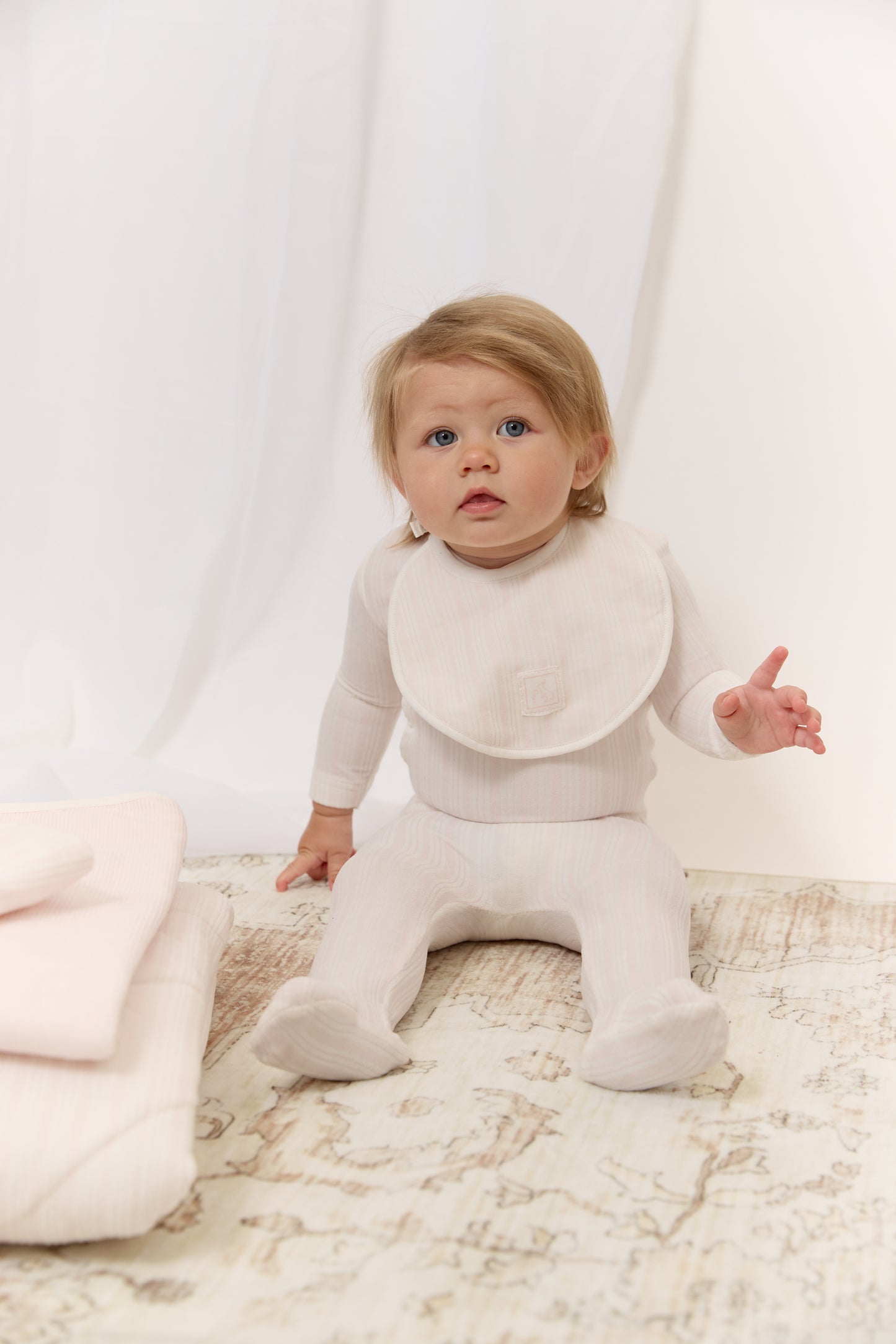Stripe Stamp Bib - Pink