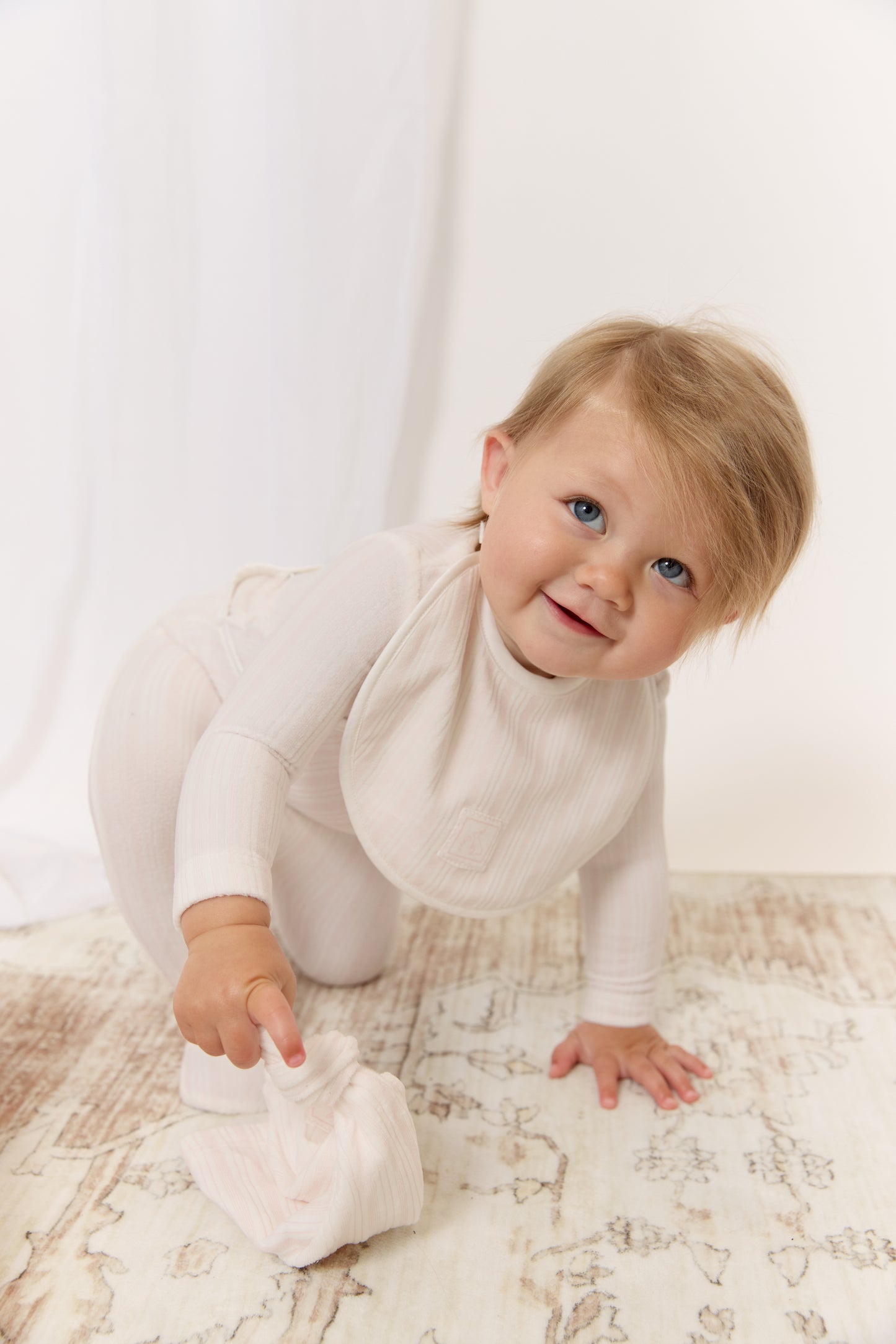 Stripe Stamp Bib - Pink