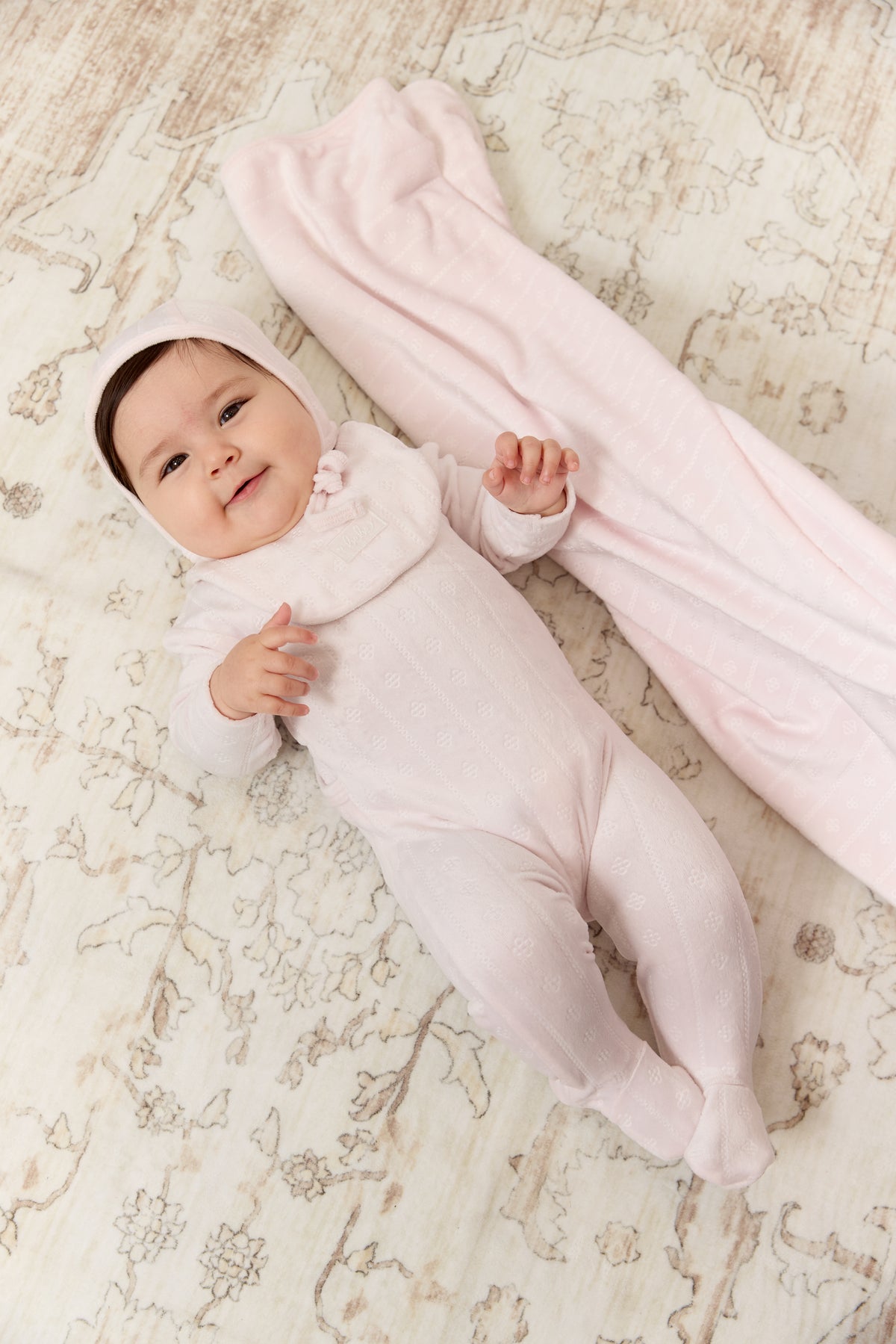 Bebe Pointelle Footie - Pink