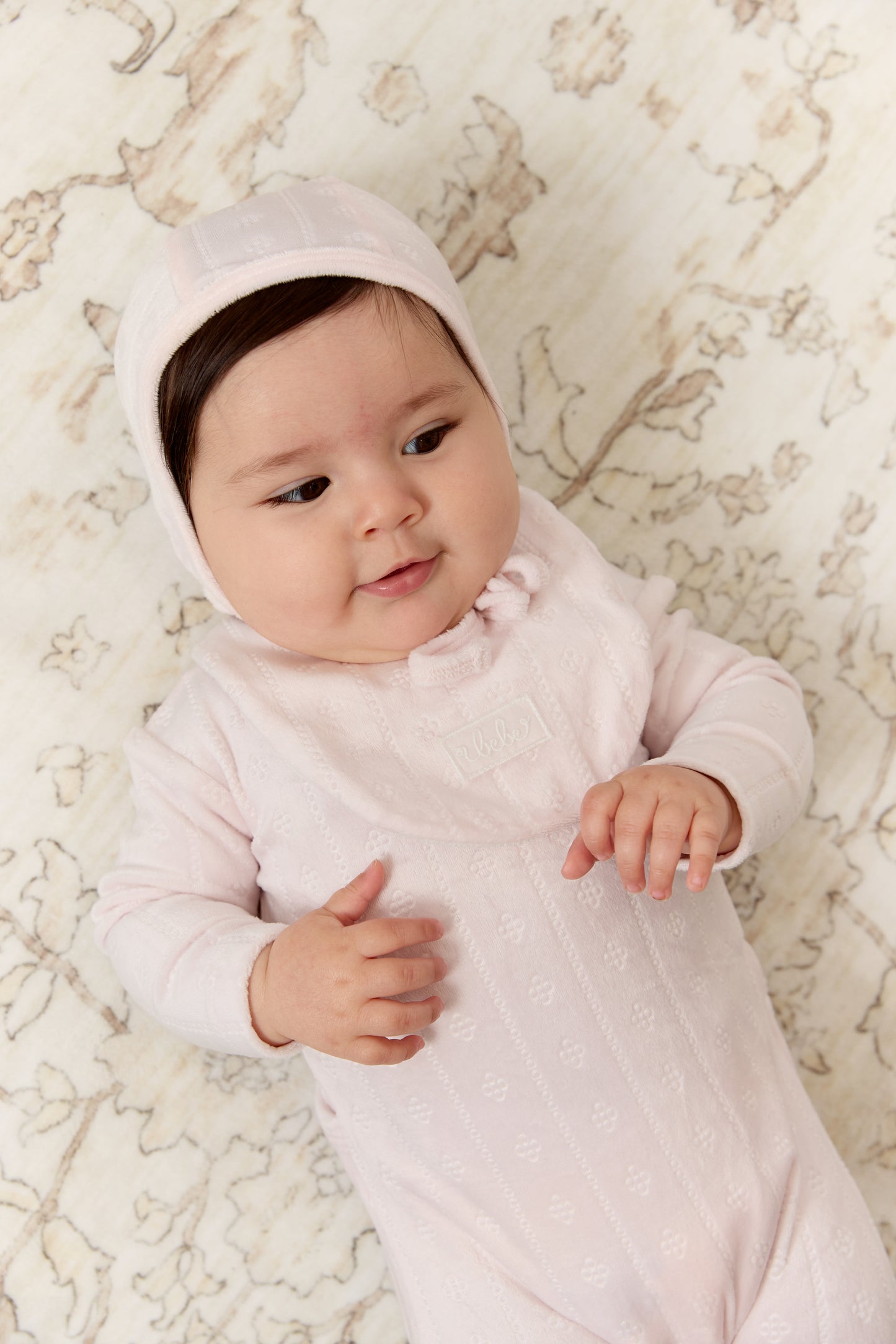 Bebe Pointelle Footie, Hat & Blanket Set - Pink