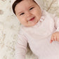 Bebe Pointelle Footie & Hat Set - Pink
